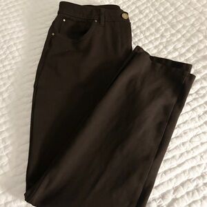 Chico’s chocolate brown ponte So Slimming straight leg pants